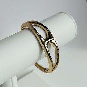 Style & Co Gold-Tone Hammered Openwork Bangle Bracelet